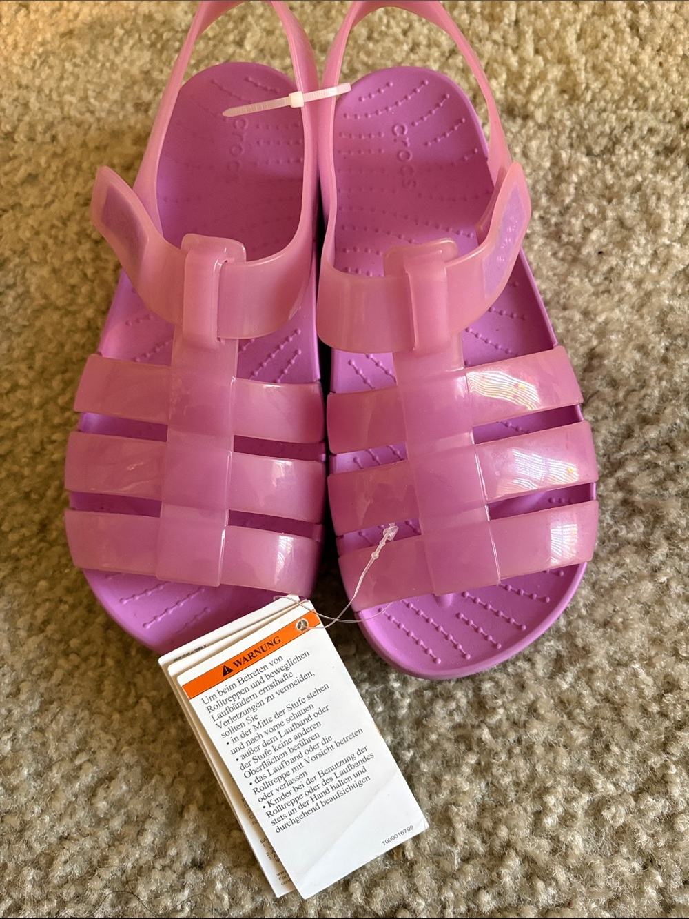 CROCS Kids' Pink Jelly Strap Sandals